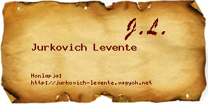 Jurkovich Levente névjegykártya