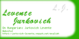 levente jurkovich business card